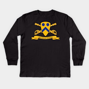 2nd Cavalry Division w Br - Ribbon Kids Long Sleeve T-Shirt